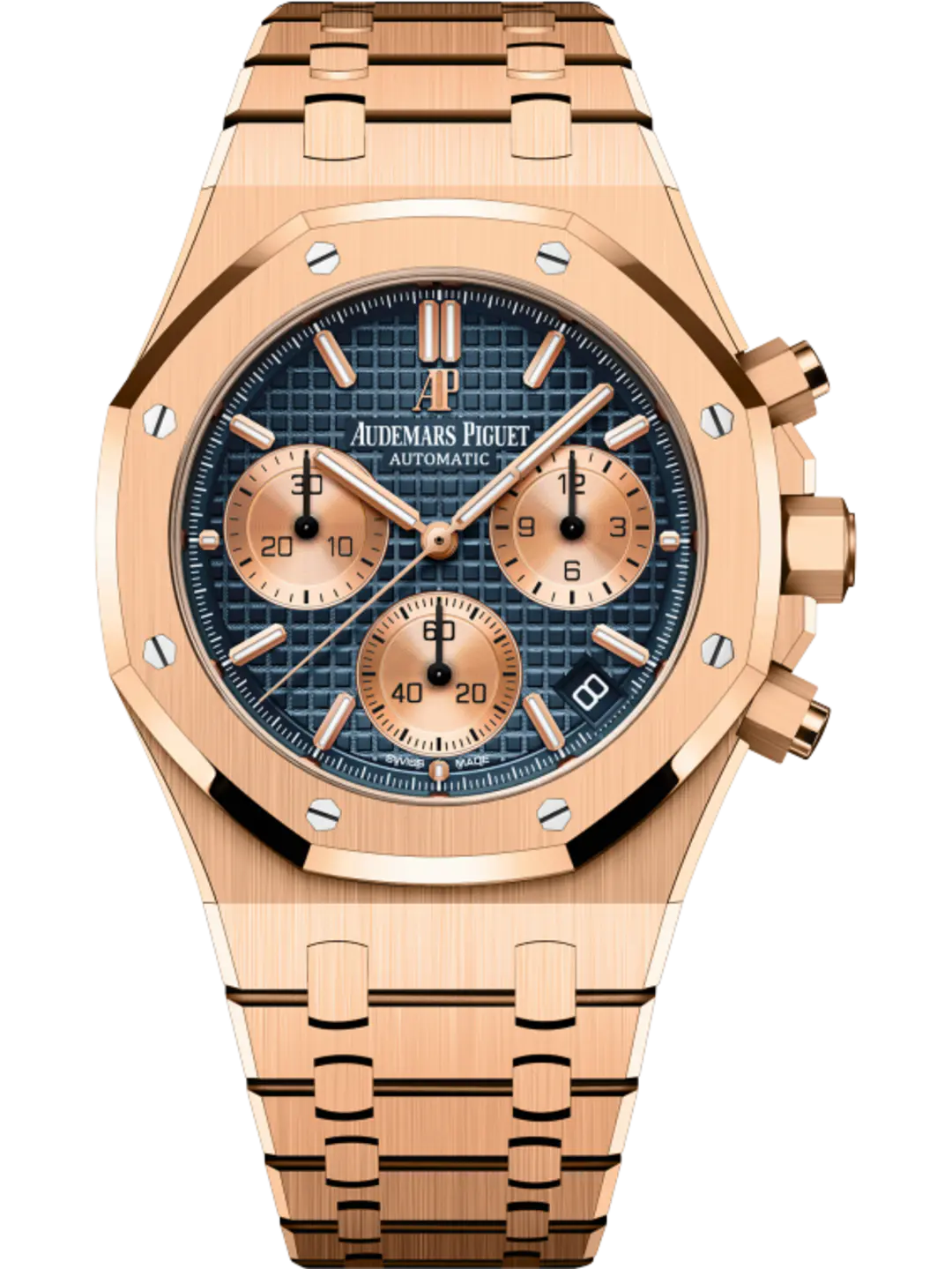 A.P ROYAL OAK Pink Gold Blue Dial CHRONOGRAPH 41mm